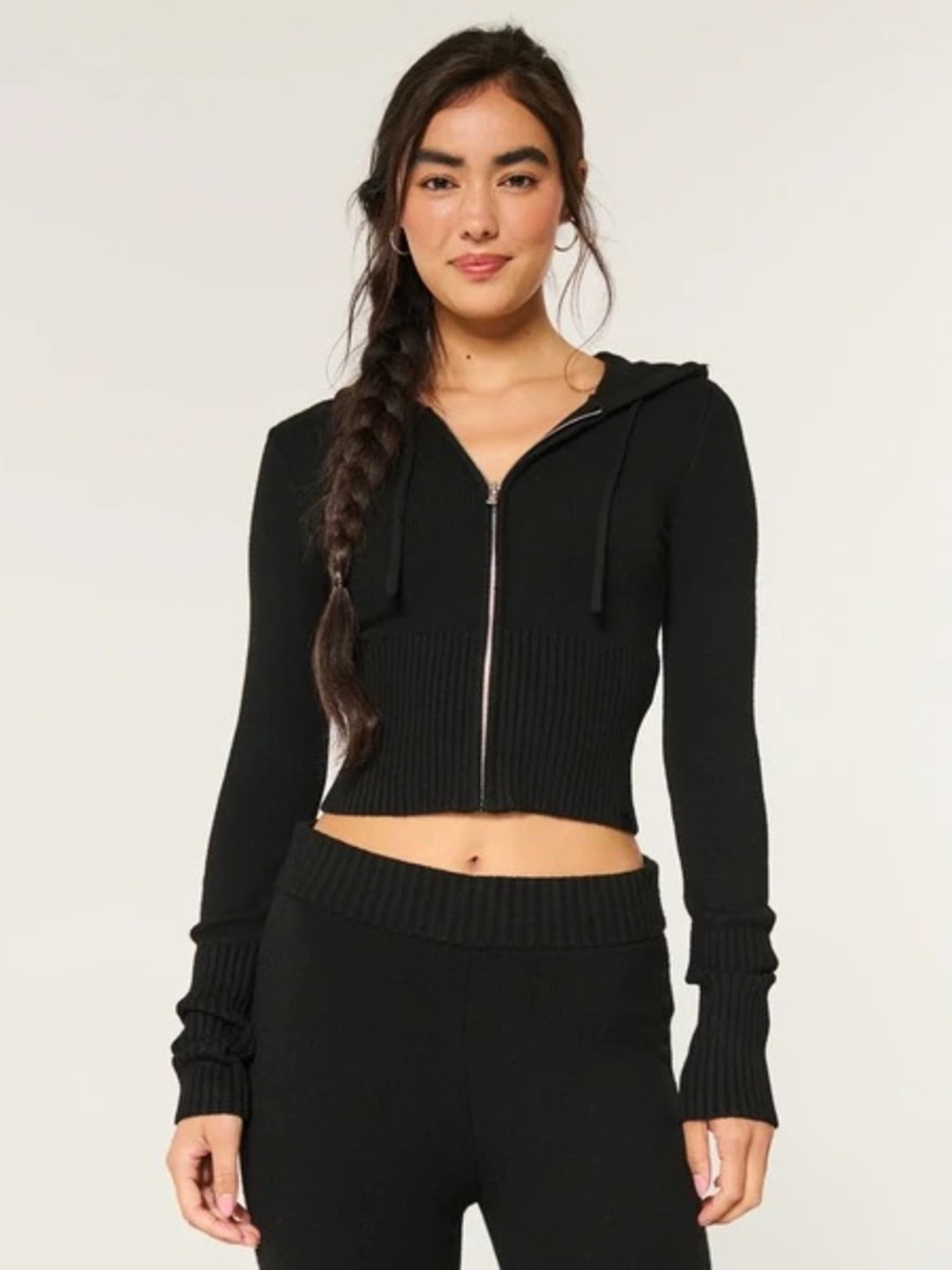 Gilly Hicks Sweater Knit Zip Up Hoodie